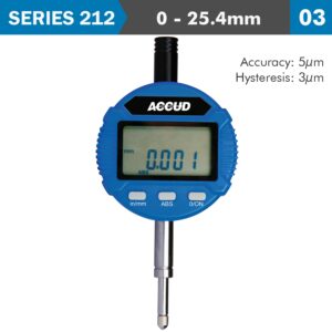 DIGITAL INDICATOR FLAT BACK 25.4MM/1′ RES0.001 ACC 5MIC