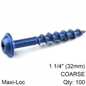 KREG BLUE KOTE POCKET HOLE SCREWS 32MM 1.25′ #8 COARSE THREAD MX LOC 1