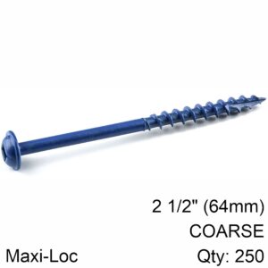 KREG BLUE KOTE POCKET HOLE SCREWS 64MM 2.50′ #8 COARSE THREAD MX LOC 2