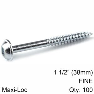 KREG ZINC POCKET HOLE SCREWS 38MM 1.50′ #7 FINE THREAD MX LOC 100CT