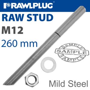 MILD STEEL STUD M12-260MM