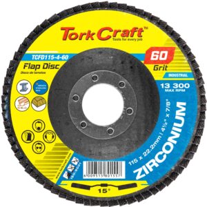 FLAP DISC ZIRCONIUM 115MM 60GRIT ANGLED