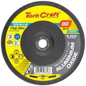 FLAP DISC 180MM 15 DEG.ANGLE 80GRIT A/O