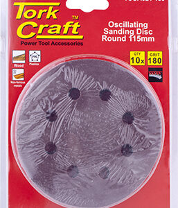 OSCILLATING SANDPAPER A/O 115MM 10PC ROUND 180GRIT