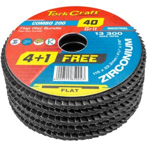 FLAP DISC ZIRCONIUM 115MM 40 GRIT FLAT 4+1 FREE