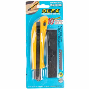 OLFA HEAVY DUTY CUTTER WITH 10 EXCEL BLACK BLADES