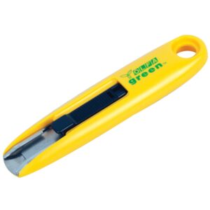 OLFA SAFETY CUTTER  – RECYCLED GREEN  W/12.5MM  BLADE BOX OPENER CUTTE