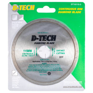 DIAMOND BLADE CONTINUOUS RIM 115 X 22.23MM TILES