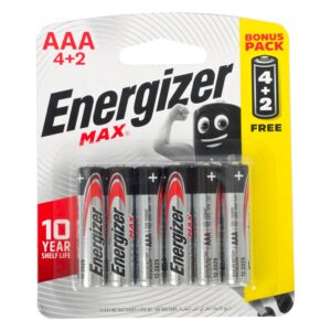 ENERGIZER MAX AAA – 6PACK 4+2 FREE