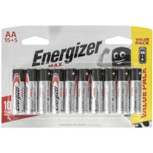 ENERGIZER MAX: AA – 15+5 FREE PACK (MOQ 10)