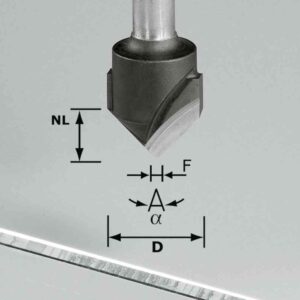 CUTTER-V GROO HW D18-90GRAD (ALU)