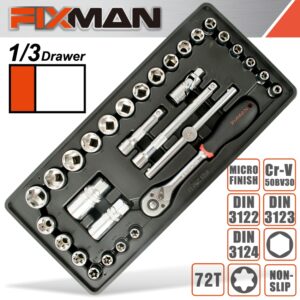 FIXMAN 31-PC 3/8’DR.SOCKETS & ACCESSORIES