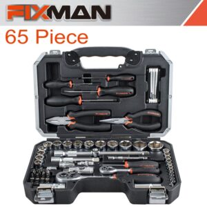 FIXMAN 65 PIECE 1/4′ & 1/2′ DRIVE SOCKET TOOL SET