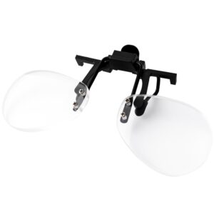 FLIP & FOCUS CLIP ON MAGNIFIER (2.5)  IN PLASTIC SLEEVE
